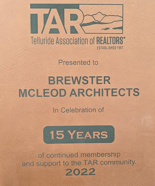 TAR Award – Telluride Association of Realtors