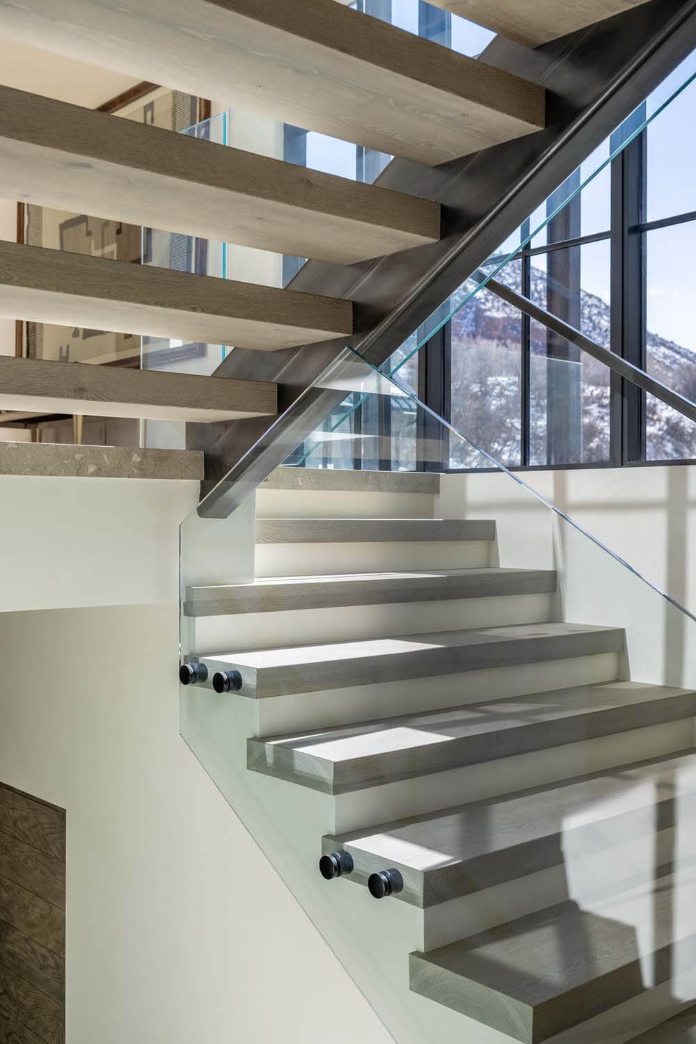 Aspen Ranch Interior Staircase Area - architect Brewster McLeod